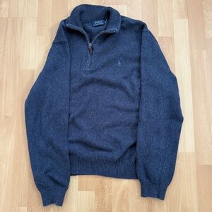 Ralph Lauren Men's  1/4 Zip Dark Blue  Sweater